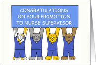 Congratulations on Promotion to Nurse Supervisor, Cartoon Cats. card