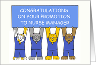 Congratulations on Promotion to Nurse Manager, Cartoon Cats. card