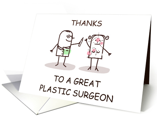 Thanks to Plastic Surgeon Cartoon Lady and Doctor card (1573250)