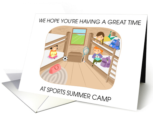 Sports Summer Camp Cartoon Children in their Bunk card (1573468)