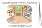 Sports Summer Camp Cartoon Children in their Bunk card