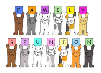 Save the Date Family Reunion Cute Cartoon Cats