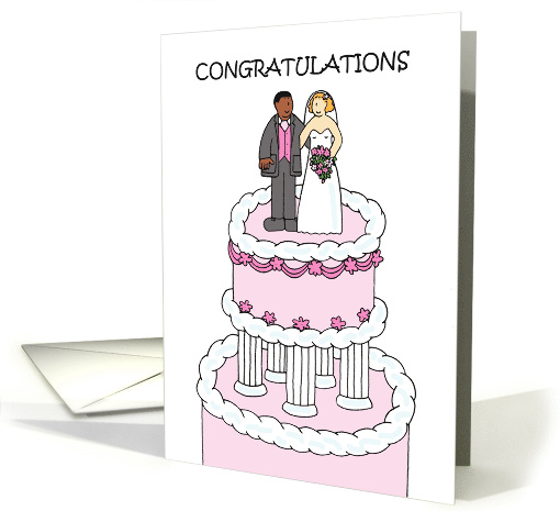 Wedding Congratulations Interracial Couple Cartoon Bride... (1579970)
