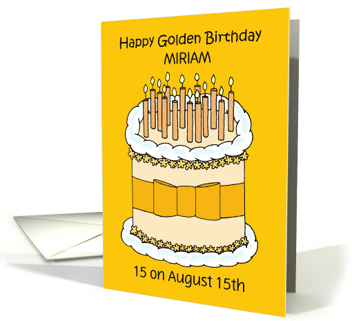 Golden Birthday 15 on the 15th to Personalize with Any Name card