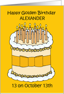 Golden Birthday 13 on the 13th to Personalize any Name Cake & Candles card