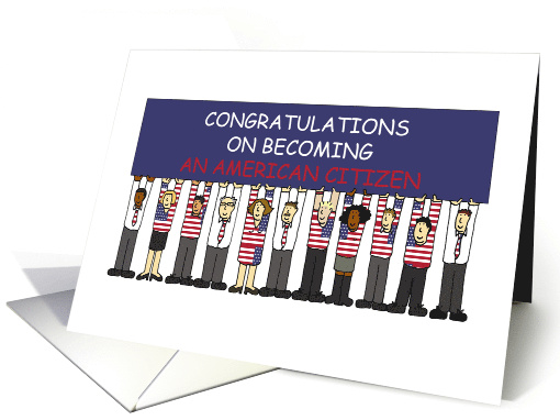 American Citizenship Congratulations Cartoon Group of People card