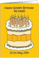 Golden Birthday 20 on the 20th to Personalize Any Name Cute Cake card