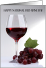 National Red Wine Day August 28th Red Grapes card