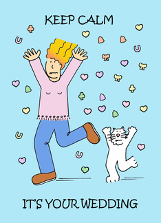 Wedding Planning Encouragement Humorous Cartoon Bridezilla.