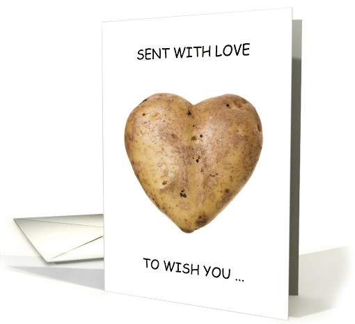 Potato Harvest Season Romantic Heart Shaped Potato card (1583770)