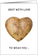 Potato Harvest Season Romantic Heart Shaped Potato card
