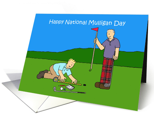 Happy National Mulligan Day October 17th Golf Cartoon card (1586052)