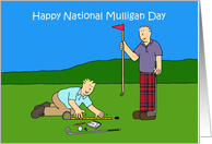 Happy National Mulligan Day October 17th Golf Cartoon card