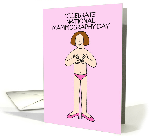Celebrate National Mammography Day October Cartoon Lady card (1586272)