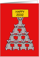 Chinese New Year of the Rat Happy 2032 Cartoon Rats Humor card