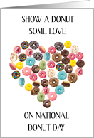 National Donut Day June Romantic Heart made out of Donuts card