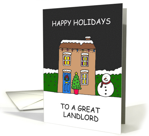 Happy Holidays to a Great Landlord Cartoon Festive Home card (1589022)