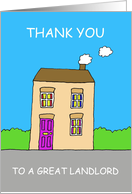 Thanks to a Great Landlord Cute Cartoon House card