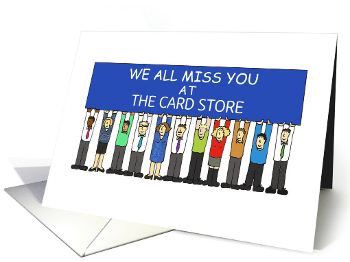 We Miss You, Customer Retention, Business Cartoon to Personalize. card