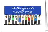 We Miss You, Customer Retention, Business Cartoon to Personalize. card