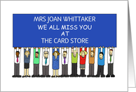 We Miss You Customer Retention Business Cartoon to Personalize card