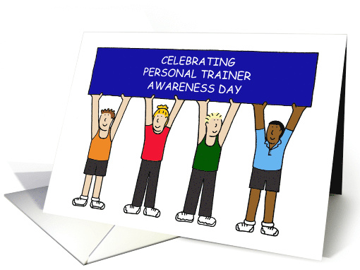 Personal Trainer Awareness Day January 2nd Cartoon People card