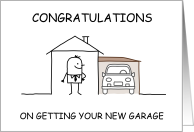 Congratulations On Your New Garage Cartoon Humor House and Garage card