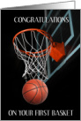 Congratulations First Basket in Basketball card