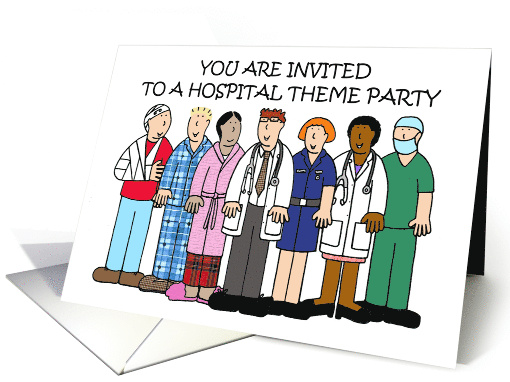 Invitation to Hospital Theme Party Cartoon Medical Stff... (1598806)