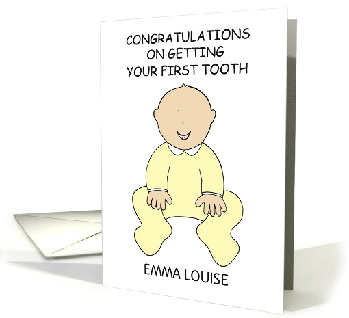 First Tooth Congratulations for Baby to Personalize Any Name card