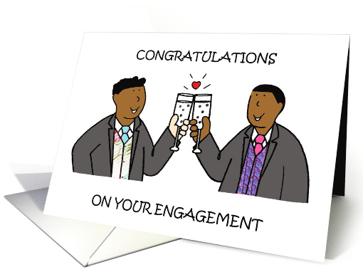 Congratulations Gay African American Male Couple on Engagement card