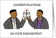 Congratulations Gay African American Male Couple on Engagement card