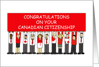 Congratulations on Canadian Citizenship Cartoon Group of People card