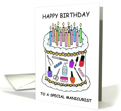 Happy Birthday to Manicurist Nail Technician Cartoon... (1605882)