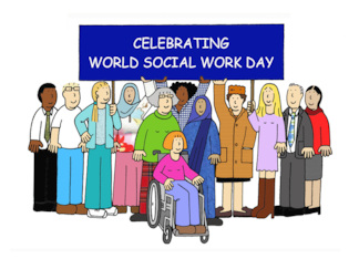 World Social Work Day March 17th Cartoon Group of People