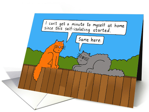 Coronavirus Self-isolation Cartoon Cats Sitting on a... (1606726)