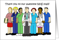 Thank you to NHS Medical Staff Cartoon Group Doctors and Nurses card