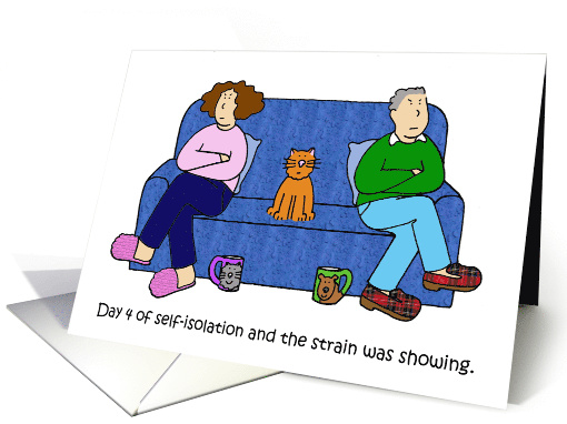 Coronavirus Self Isolation Strains Cartoon Couple And Cat