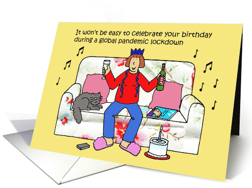 Coronavirus Self-isolation Birthday Cartoon Celebrations... (1607022)