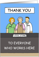 Coronavirus Thank you to Local Store Staff Cartoon Group card