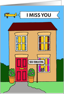 Coronavirus Self-isolation I Miss You Cute Cartoon House card