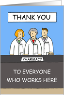 Thank you to Pharmacy Staff Cartoon Group of Pharmacists card