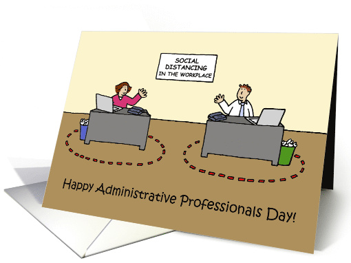 Coronavirus Self-isolating Happy Administrative Professionals Day card