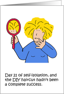 Coronavirus Self-isolation DIY Own Haircut Cartoon Humor card