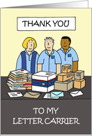 Coronavirus Thank You to Letter Carrier Mail Carrier Postman Cartoon card