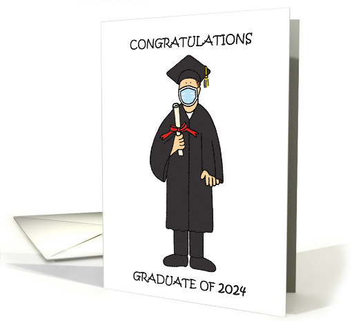 Coronavirus Graduation 2024 Congratulations For Him Cartoon Humor card