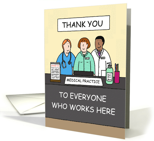 Coronavirus Thank you to Medical Practice Staff Cartoon Group card