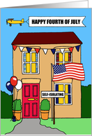 Coronavirus Self-isolation Happy Fourth of July Cartoon House card