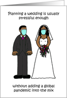 Coronavirus Wedding Planning Stress Cartoon African American Couple card