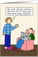 Coronavirus Self-isolation and Keeping Busy DIY and Jobs Cartoon card